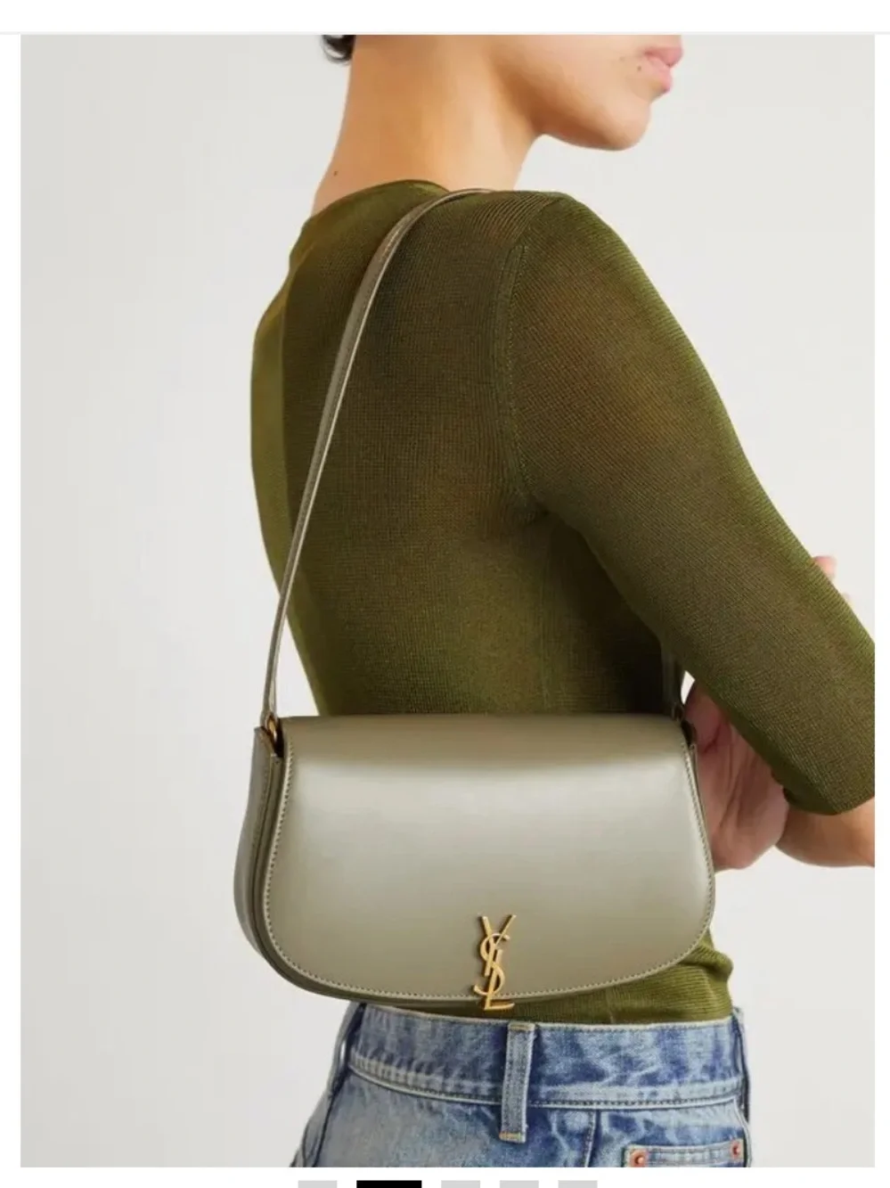 NEW SAINT LAURENT YSL Voltaire Mini Leather Shoulder Bag - “Strong Moss” Olive